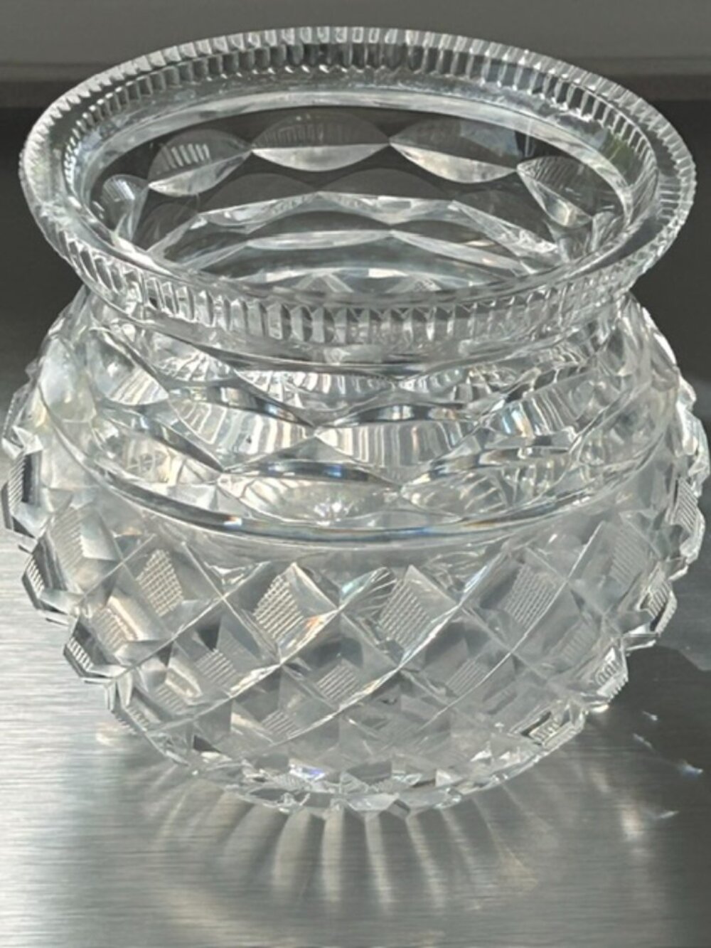 Vtg. Waterford Crystal Rose Bowl Vase